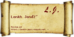 Lenkh Jenő névjegykártya